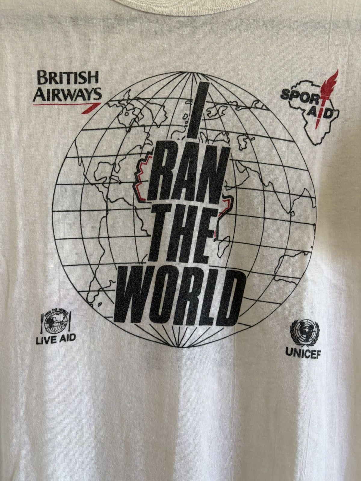 Vintage True Vintage 1986 Sport Aid “I Ran the World” UNICEF Tee M/L Size US M / EU 48-50 / 2 - 3 Thumbnail