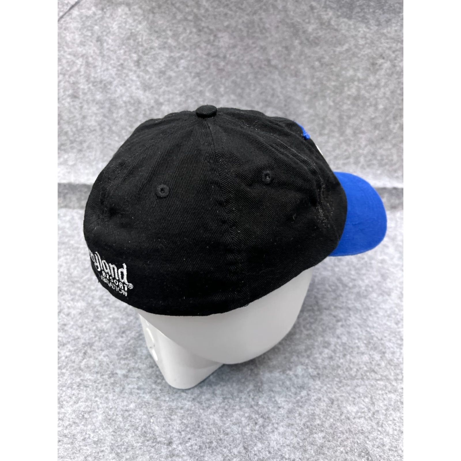 Disney VINTAGE Disney Hat Cap Fitted Adult OS Blue Black Cotton Blend Plaid 80s 90s USA Disney World Disneyland Baseball Cap Mens Womens Unisex Adults Size ONE SIZE - 7 Thumbnail