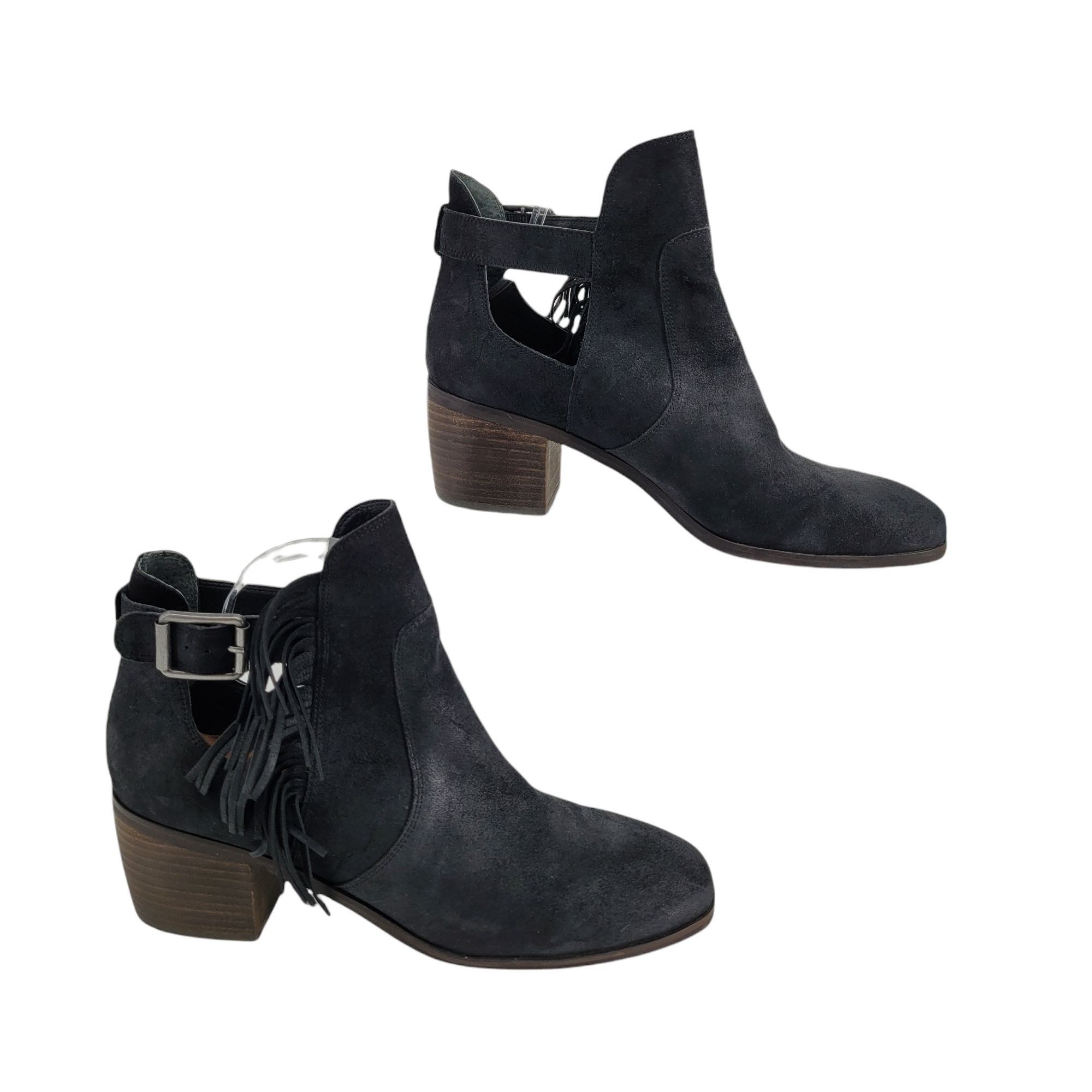 Lucky Brand Lucky Brand Makenna Leather Fringe Ankle Bootie Sz 10 Black Size US 10 / IT 40 - 3 Thumbnail