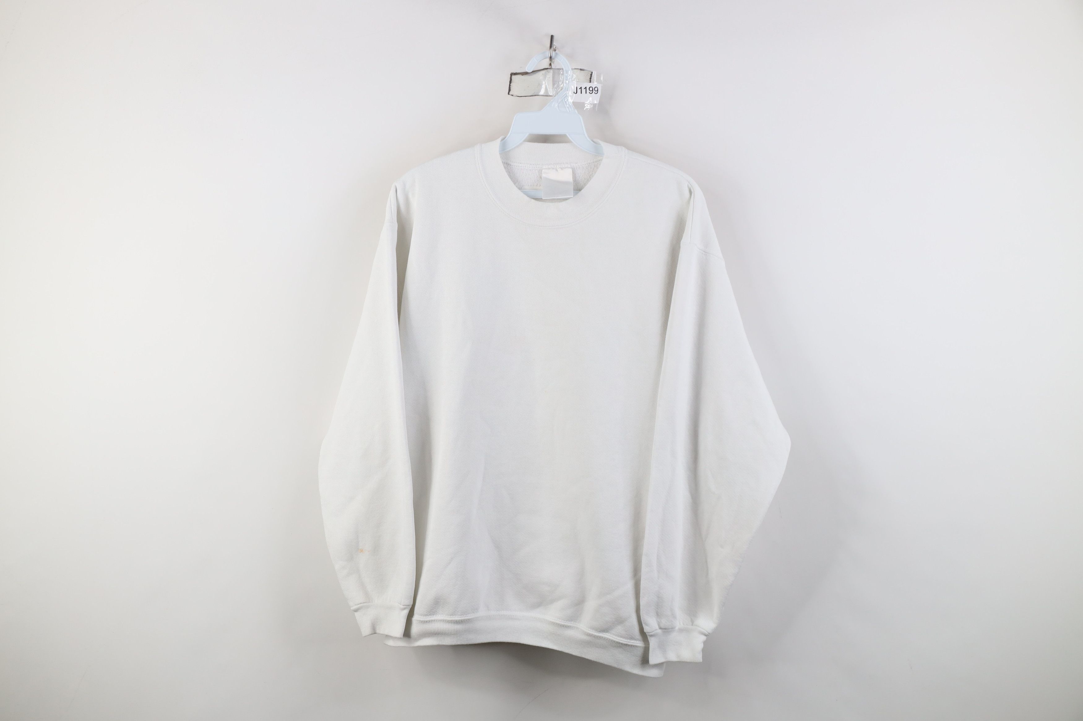 Vintage 90s Streetwear Blank Crewneck Sweatshirt White