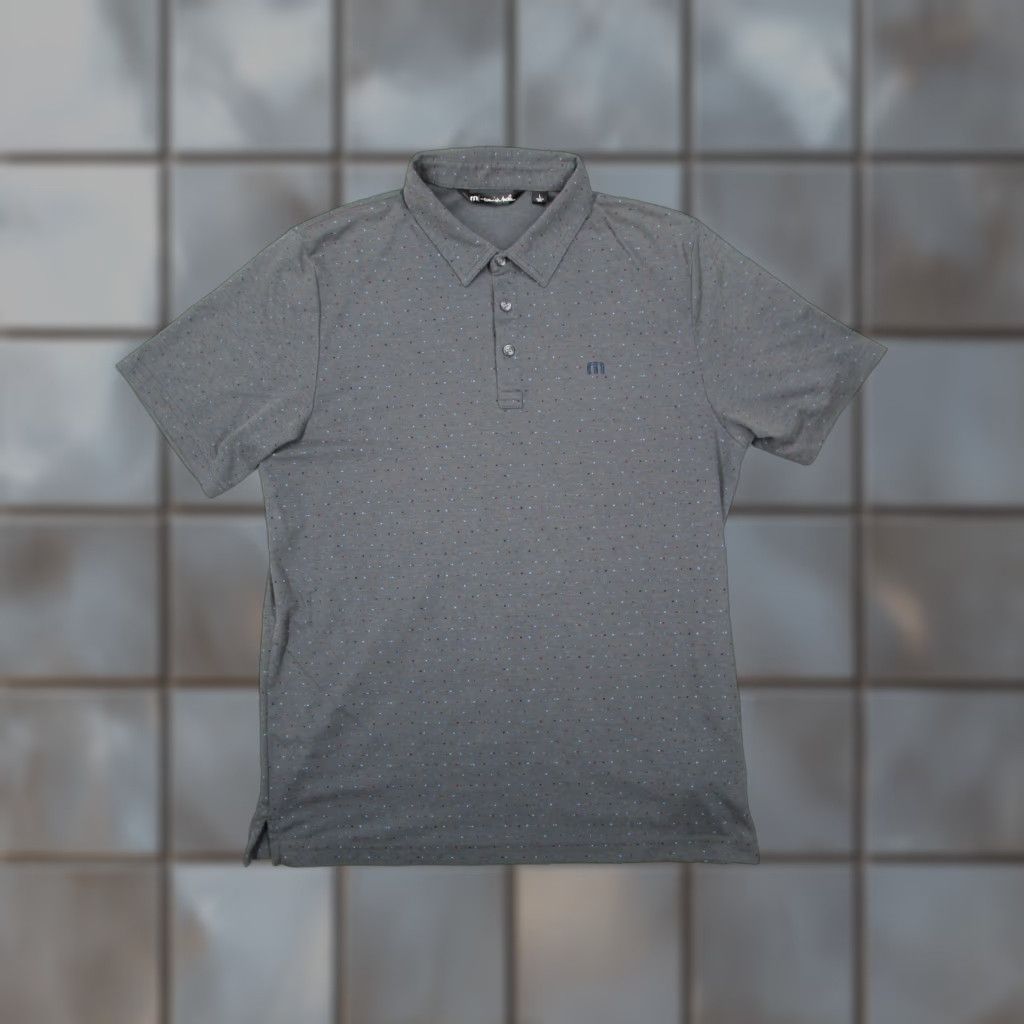 TravisMathew VINTAGE Travis Mathew Polo Shirt Men Large Gray Polka Dot Performance Golf All Seasons Size US L / EU 52-54 / 3 - 1 Thumbnail