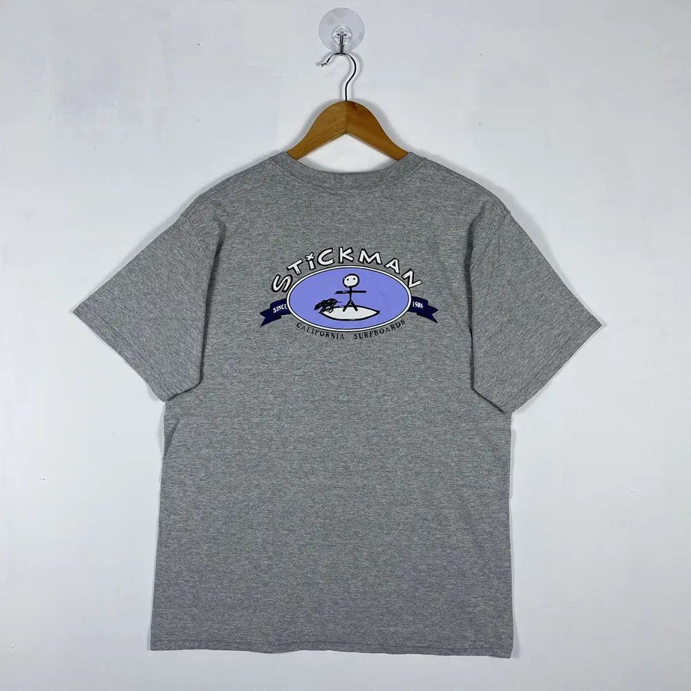 Vintage Vintage 90's STICK MAN California Surfboards Graphic Tee Size US M / EU 48-50 / 2 - 2 Thumbnail