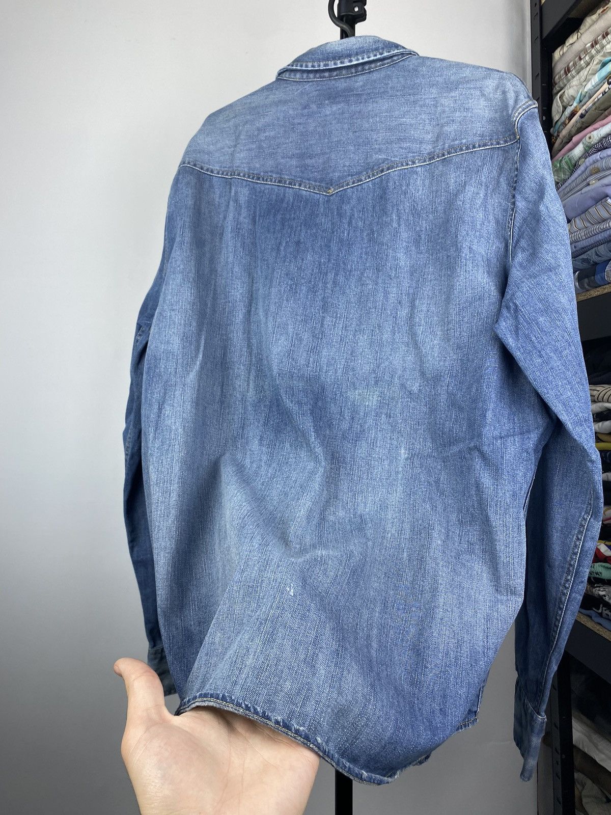 Denim & Supply Ralph Lauren × Designer × Vintage Denim Supply Ralph Lauren Blue Button Up Denim Pocket Shirt Size US XL / EU 56 / 4 - 8 Thumbnail