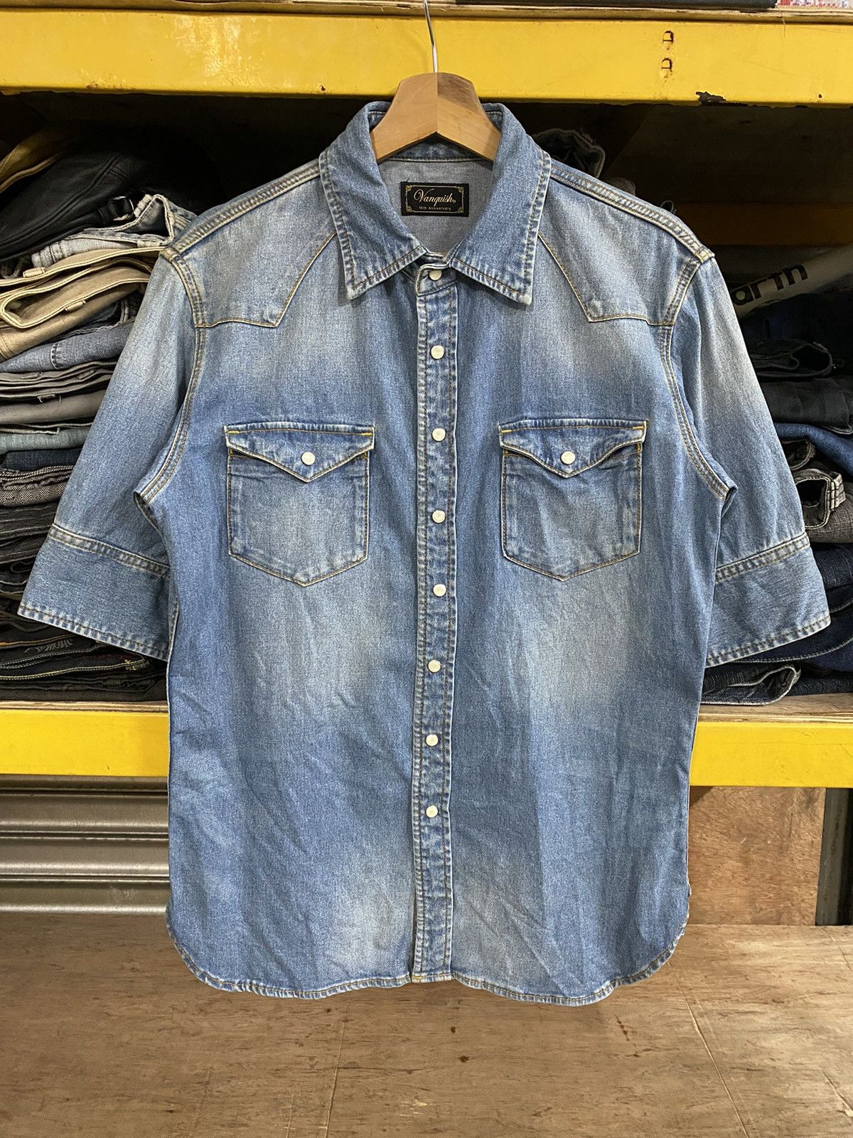 Japanese Brand × Vanquish Vanquish 10th Anniversary Western Denim 3 Quarter Shirt Size US M / EU 48-50 / 2 - 1 Thumbnail
