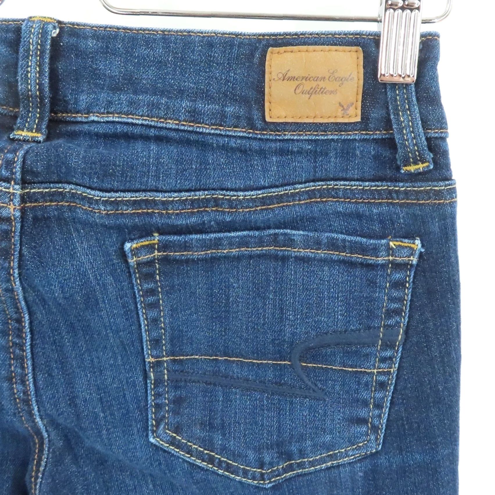 American Eagle Outfitters American Eagle Outfitters Womens Jeans Artist Dark Blue Denim Straight Leg 2 Regular 5-Pocket Design Womens Size 26" / US 2 / IT 38 - 5 Thumbnail