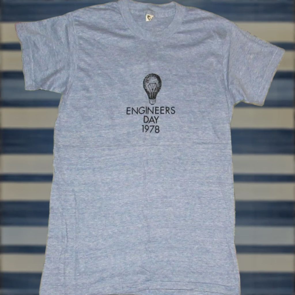 Hanes Vtg 1978 HANES Engineering Day T Shirt Small Mens Blue Hanes Shirt Small 1970s Engineering Day Mens Small Blue Size US S / EU 44-46 / 1 - 1 Thumbnail