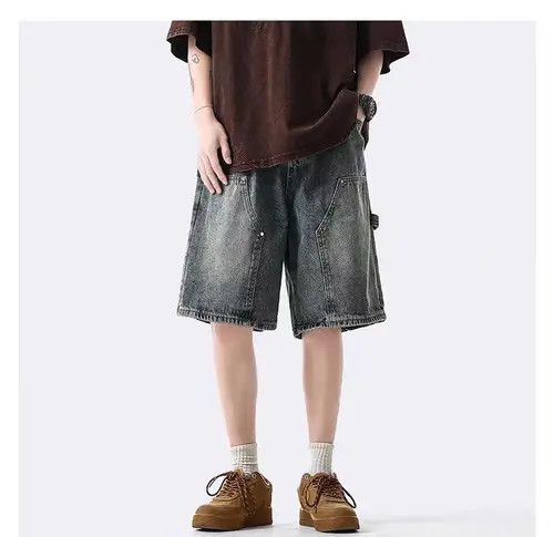 Japanese Brand Light Blue High Street Vintage Loose Fit Denim Shorts Size US 33 - 6 Thumbnail