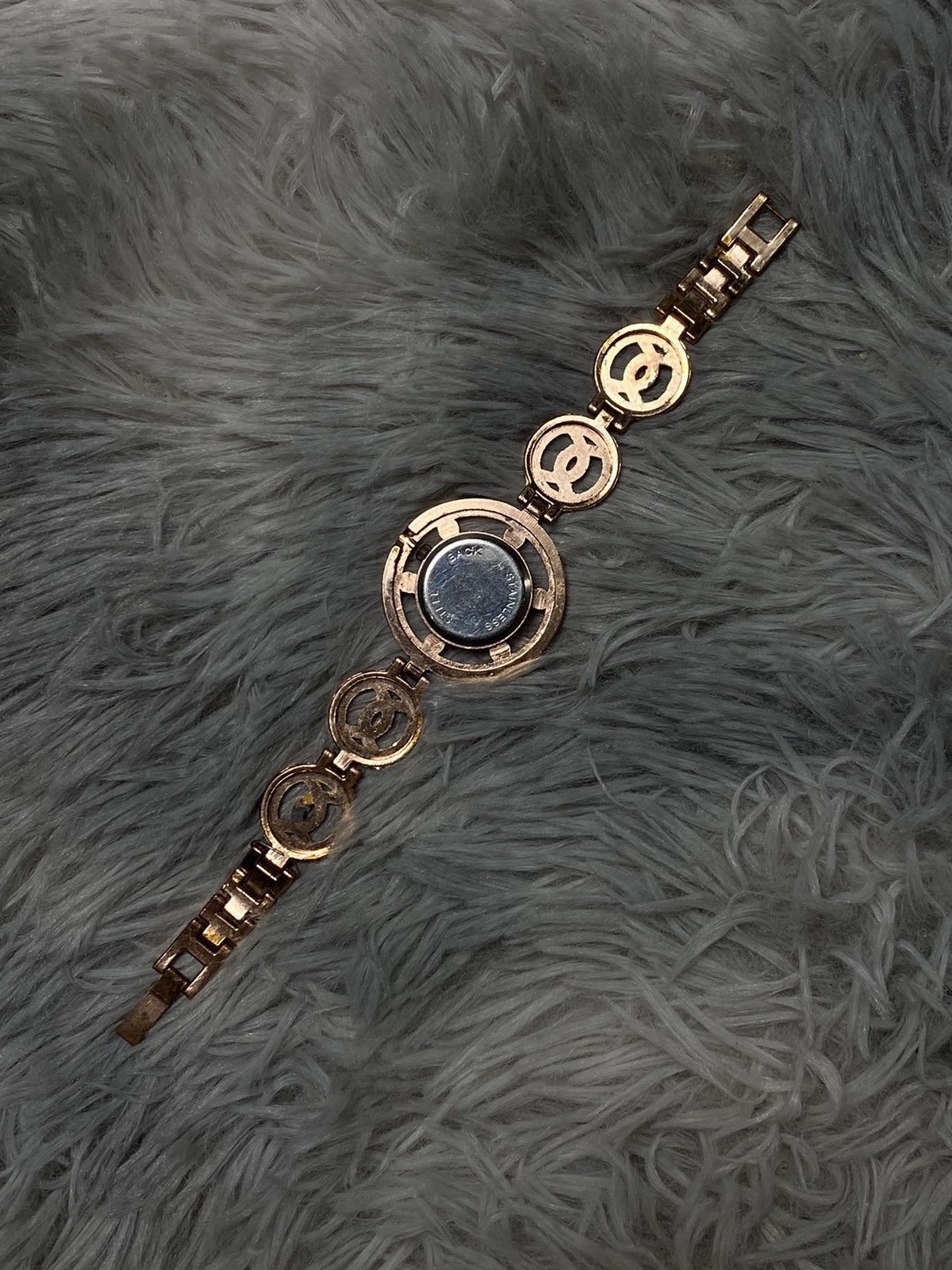 Vintage Royalex Gold-Tone Statement Watch with Black Dial Size ONE SIZE - 8 Thumbnail