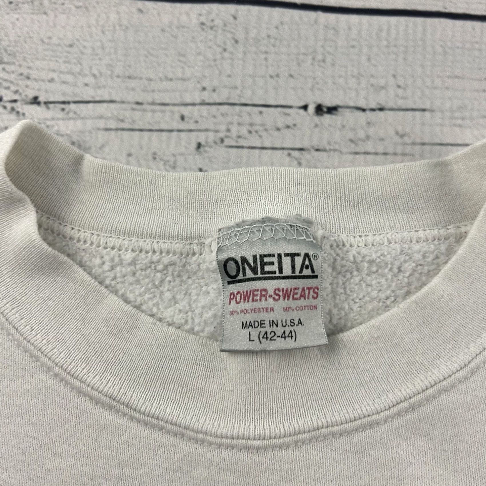 Vintage VINTAGE Oneita Go For The Gorge Crewneck Sweatshirt Mens L White MS 1995 Size US L / EU 52-54 / 3 - 3 Thumbnail