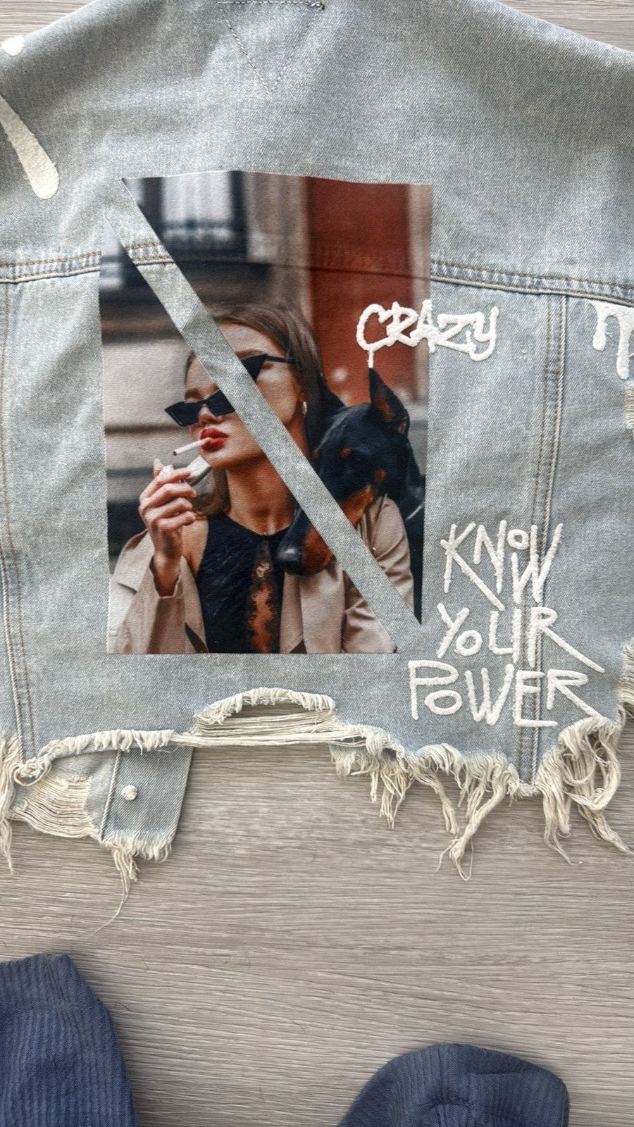 Other Distressed crop denim jacket (light wash) Size S / US 4 / IT 40 - 4 Thumbnail