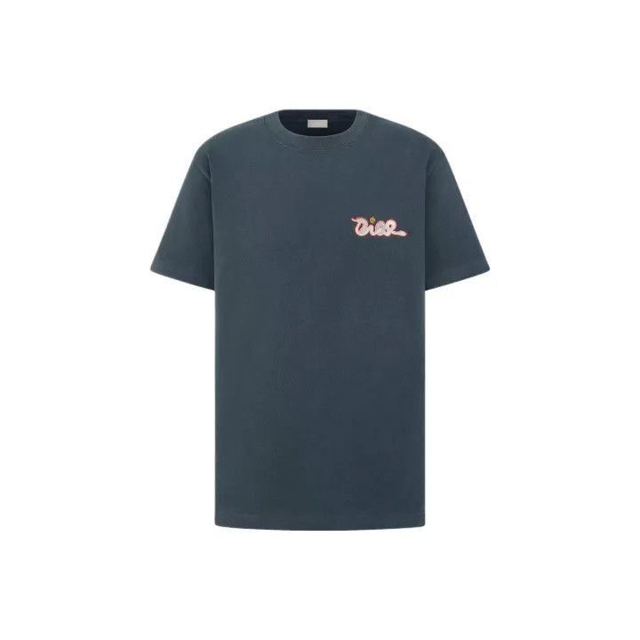 Dior Dior Dior Blue Logo Print Short Sleeve T-Shirt 0079-2507 Size US S / EU 44-46 / 1 - 1 Thumbnail