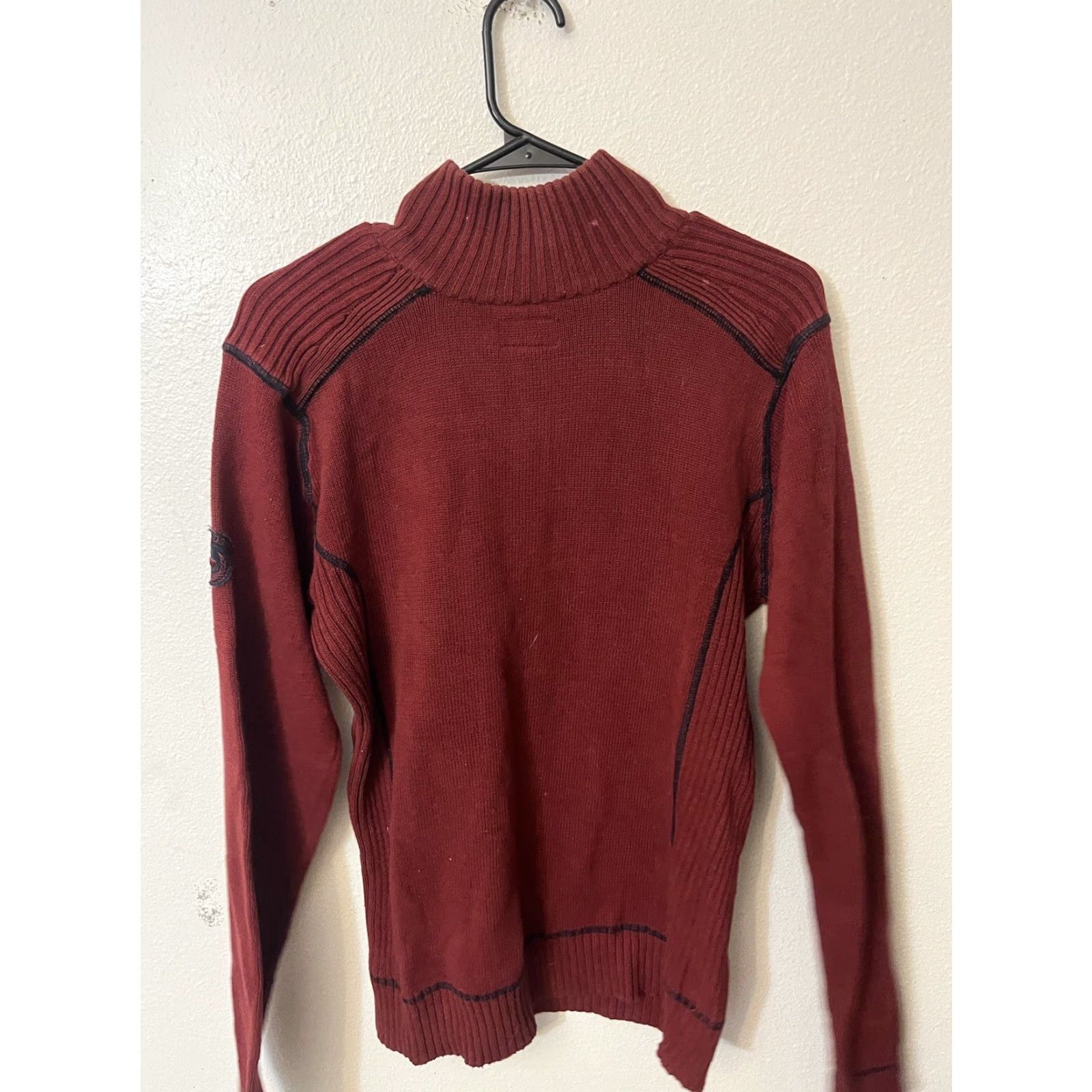 Buffalo David Bitton Buffalo David Bitton Sweater Mens M Red Mock Neck 1/4 Zip Long Sleeve Pullover Knit Size US M / EU 48-50 / 2 - 3 Thumbnail