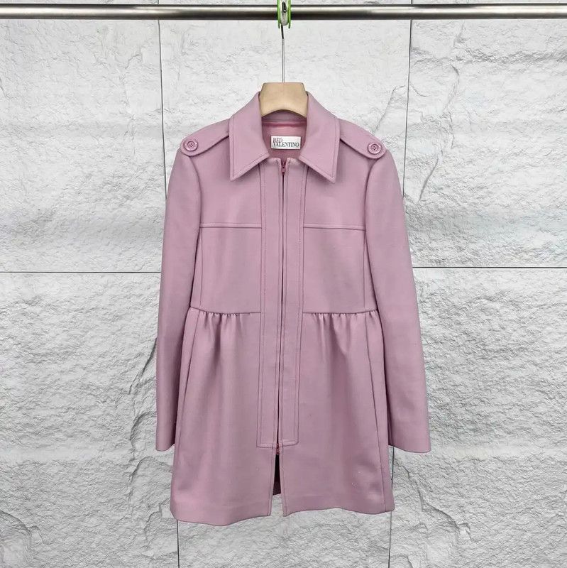 Valentino Valentino Pink Cotton Women's Coat 0089 Size ONE SIZE - 1 Thumbnail