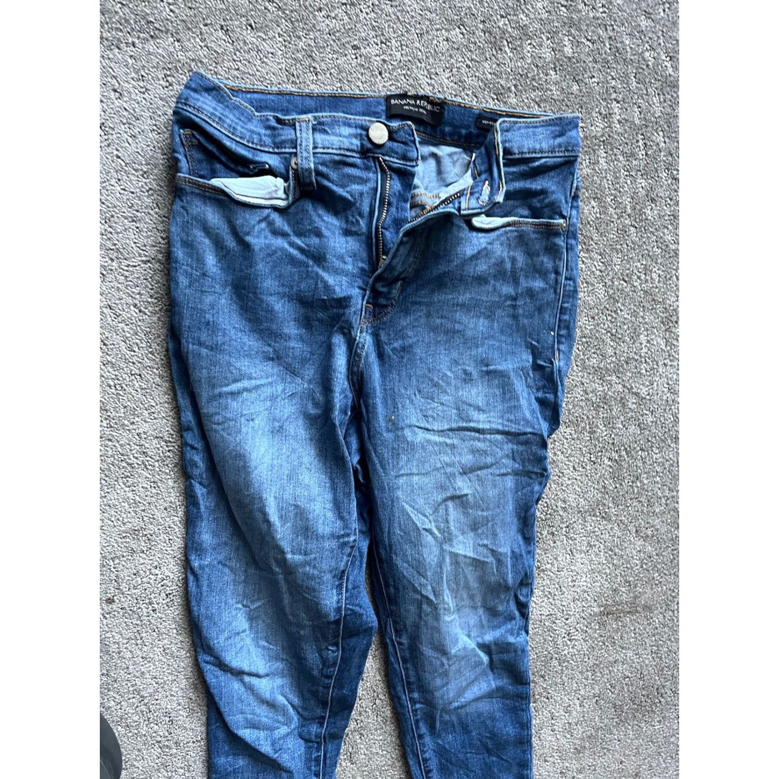 Banana Republic Premium Banana Republic Denim High-Rise Skinny Jeans 27 Blue Dark Wash Women's Size 27" / US 4 / IT 40 - 2 Thumbnail