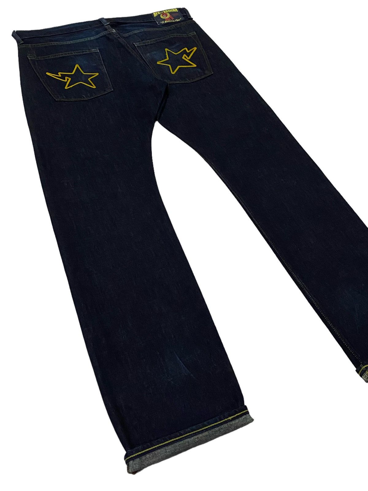 Bape Bapesta Embroidery Logo Denim Pants Size US 35 - 16 Thumbnail