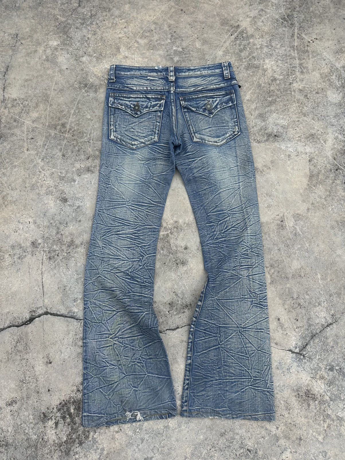 If Six Was Nine 2000s Japanese Brand Beautiful Whisker Flare Jean Size US 30 / EU 46 - 7 Thumbnail