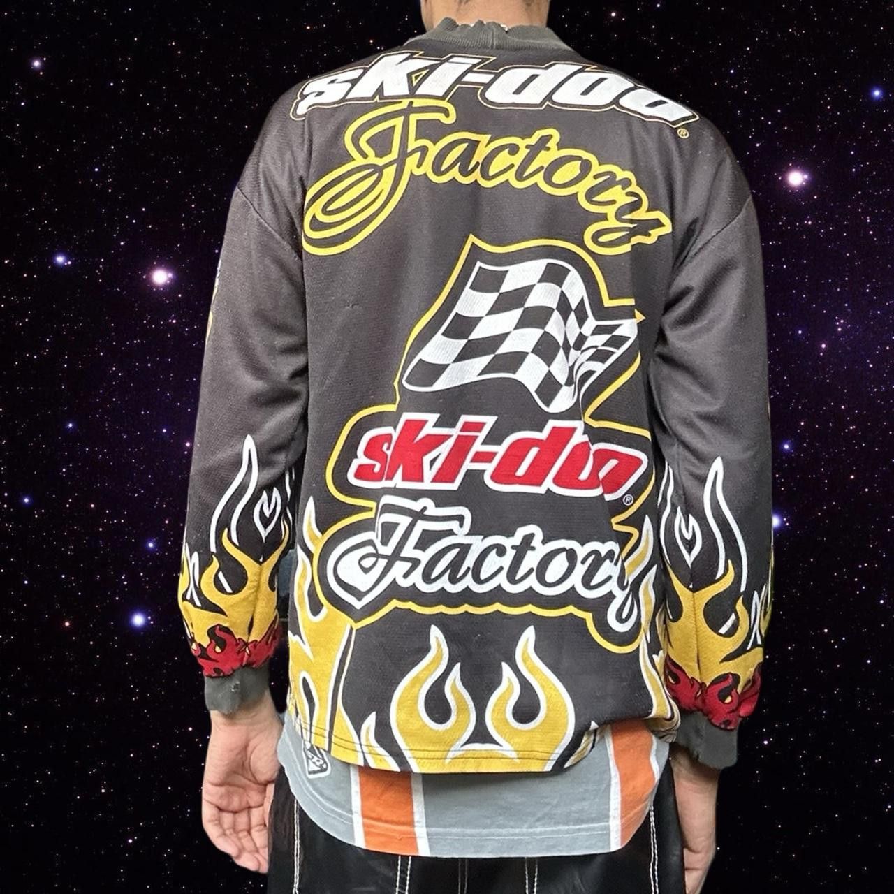 Ski-Doo Vintage Ski Doo Black Flame Motocross Racing Jersey - XXL Size US XXL / EU 58 / 5 - 4 Thumbnail