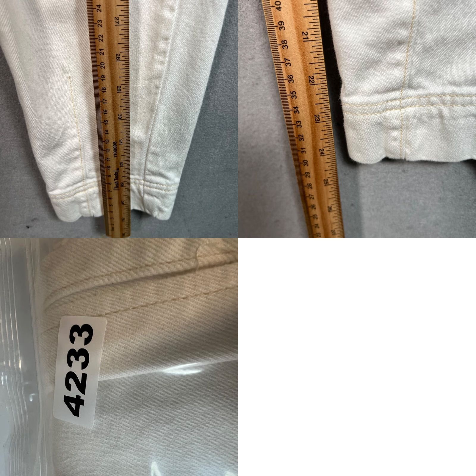 Mango Mango Jumpsuit Denim White 100% Cotton Elastic Waist Womens XS Regular Mature Size 26" / US 2 / IT 38 - 8 Thumbnail