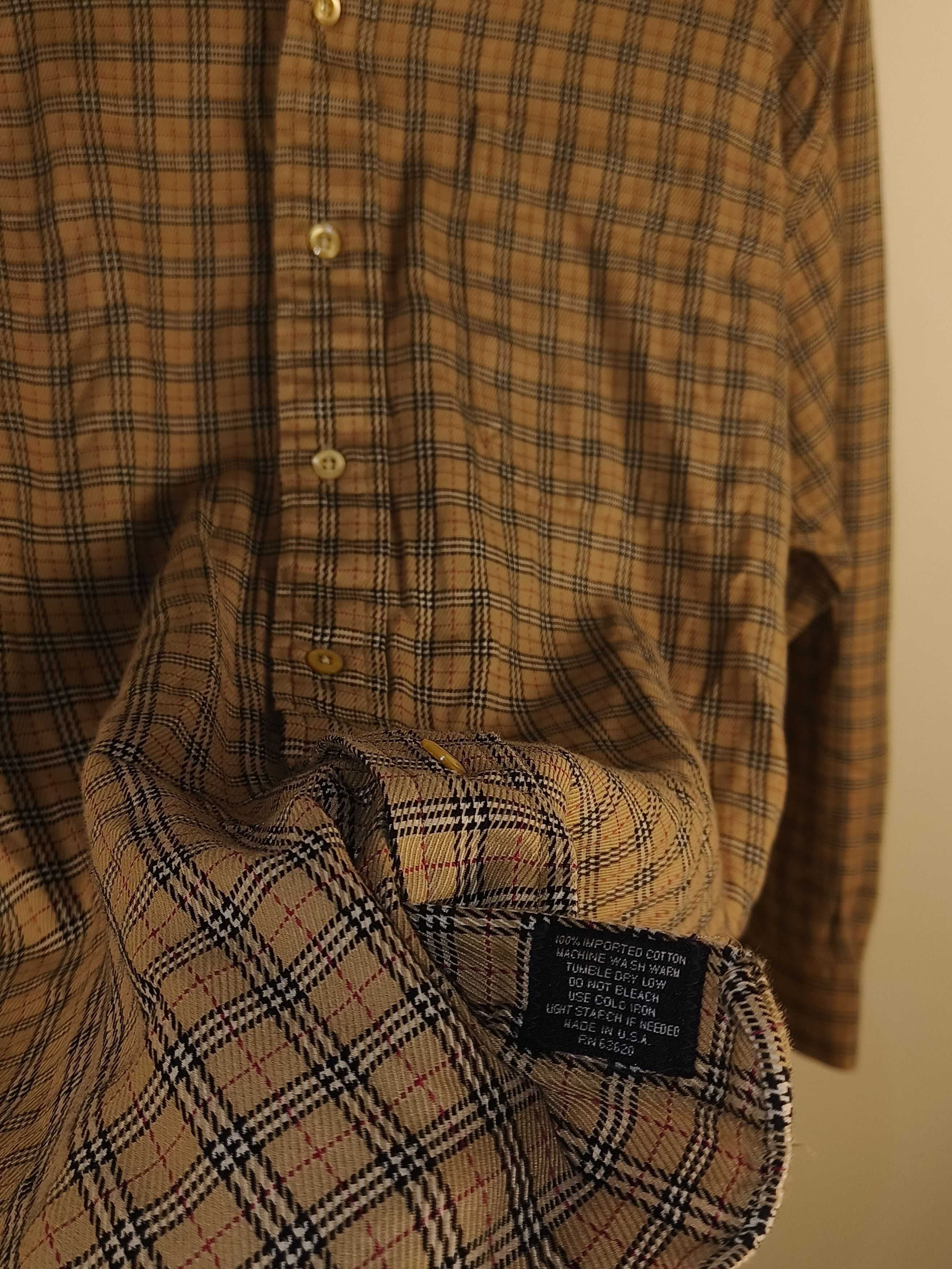 Burberry Burberry Nova Check Button-Down Shirt made in USA Tan Beige Size US L / EU 52-54 / 3 - 4 Thumbnail