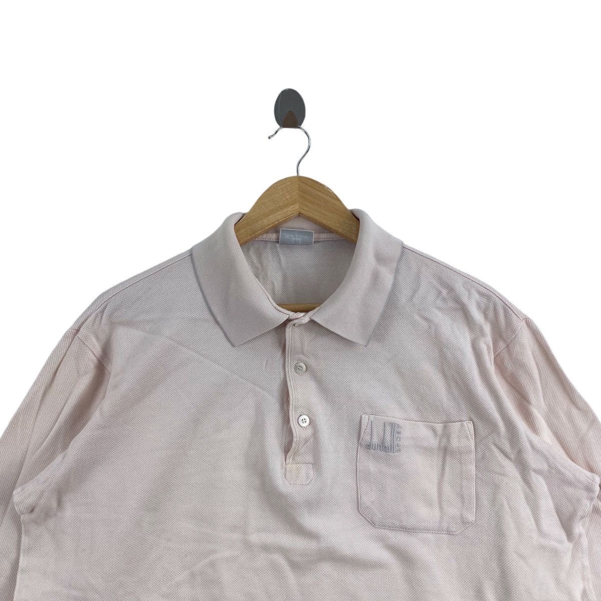 Vintage Vintage DUNHILL PARIS SPORT Pink Baggy Polo Tee Shirt Top Size L / US 10 / IT 46 - 2 Thumbnail