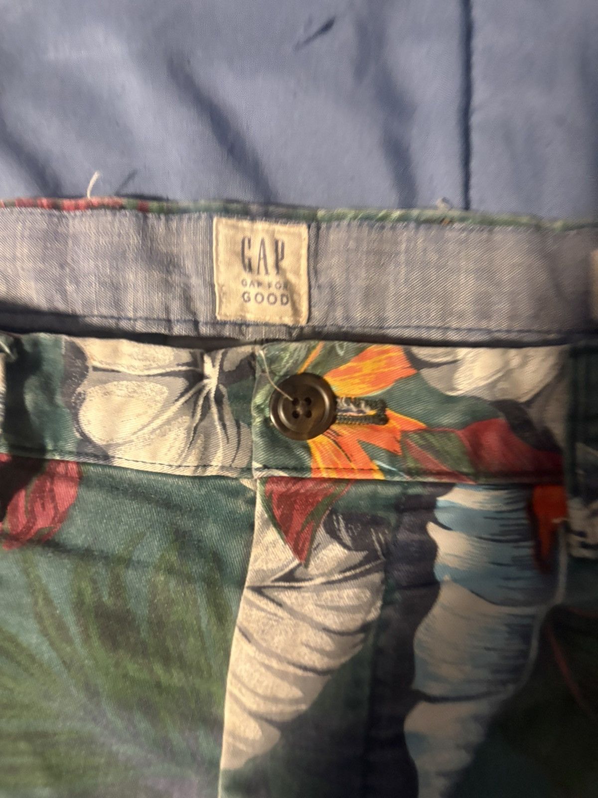 Gap Gap Men's Chino Shorts Floral Print Flat Front Casual Size US 31 - 5 Thumbnail