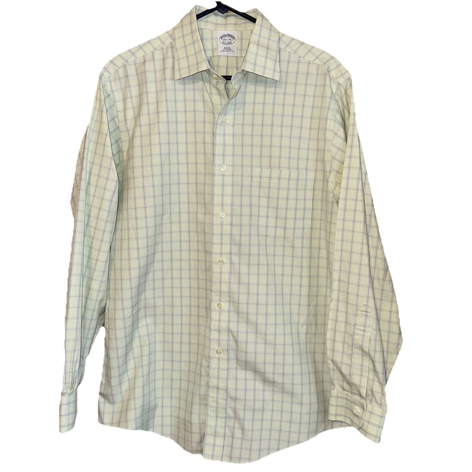 Brooks Brothers Brooks Brothers 15 1/2-34 Men’s Plaid Long Sleeve Slim Size US M / EU 48-50 / 2 - 1 Thumbnail