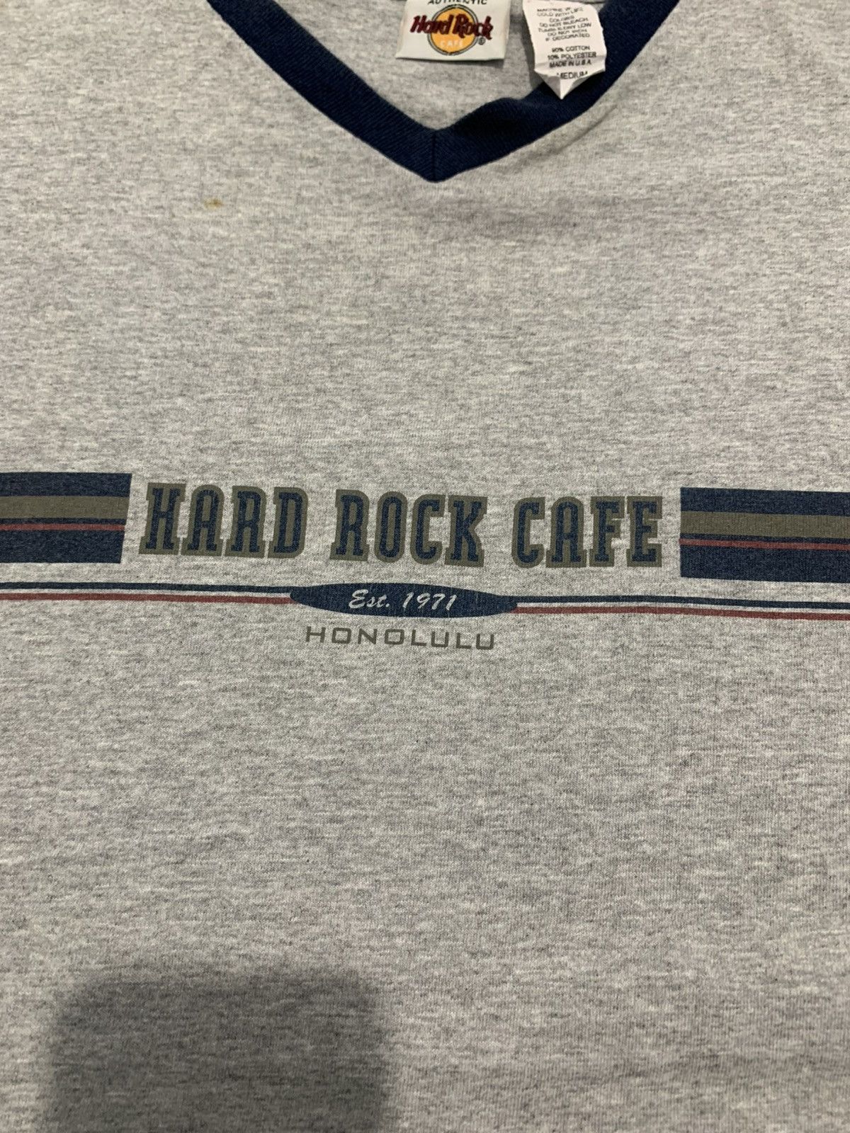 Hard Rock Cafe Vintage Hard Rock Cafe Honolulu V-Neck Ringer T-Shirt Size US M / EU 48-50 / 2 - 5 Thumbnail
