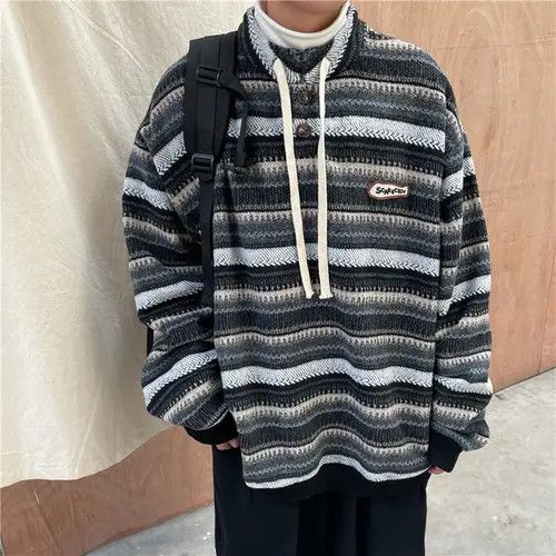 Japanese Brand Striped turtleneck sweater Size US L / EU 52-54 / 3 - 2 Thumbnail