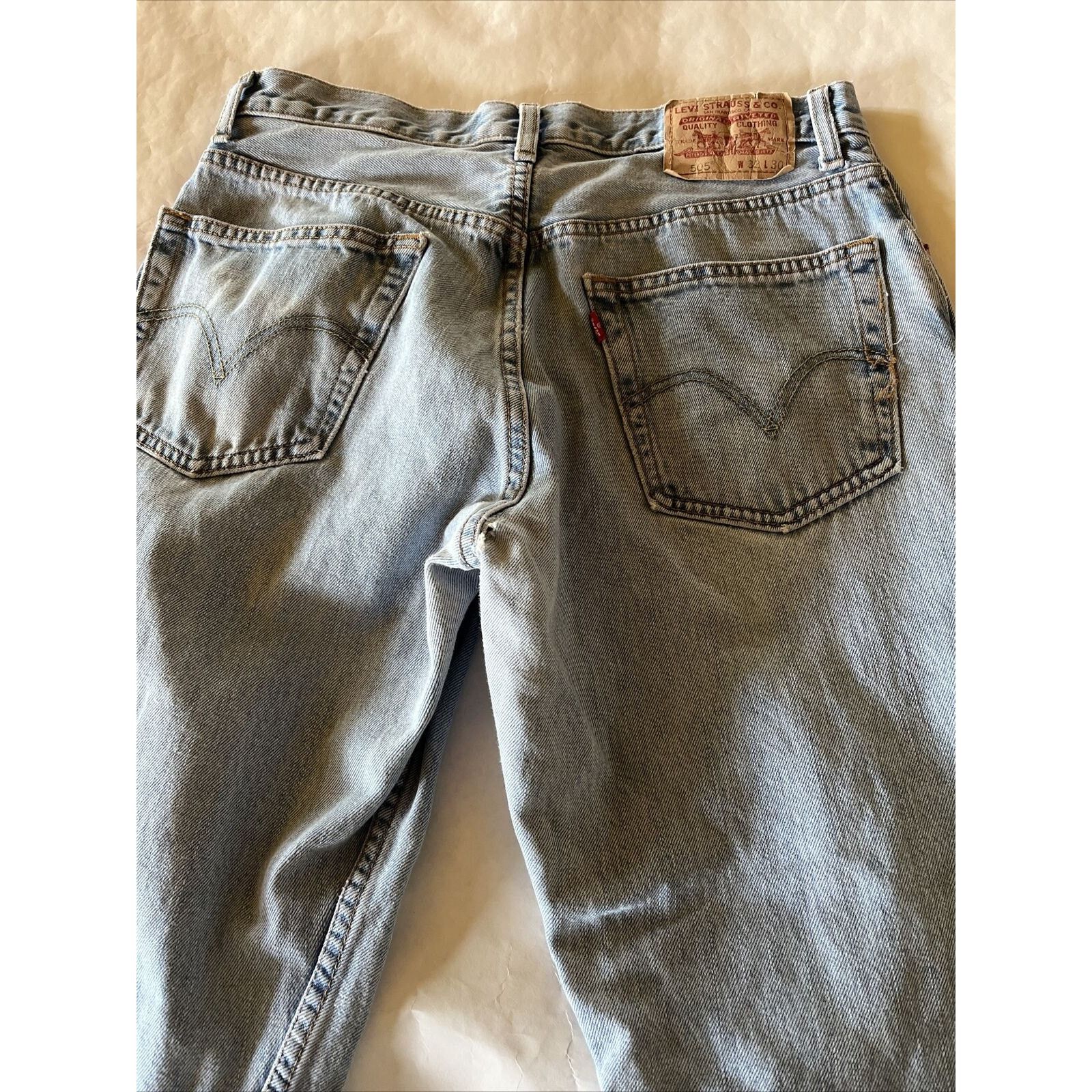 Levi's Levi’s 505 Jeans Mens 32x30 Light Wash Denim Cotton Blue Size US 32 / EU 48 - 15 Thumbnail
