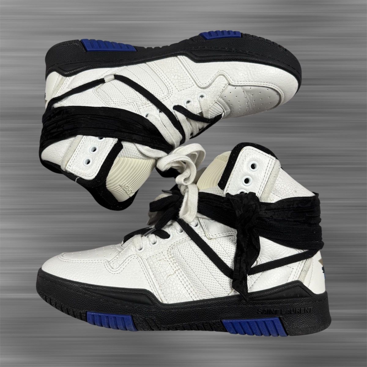 Saint Laurent Paris Saint Laurent Smith Grained Leather ‘White/Black’ Shoes Size US 9.5 / EU 42-43 - 2 Thumbnail