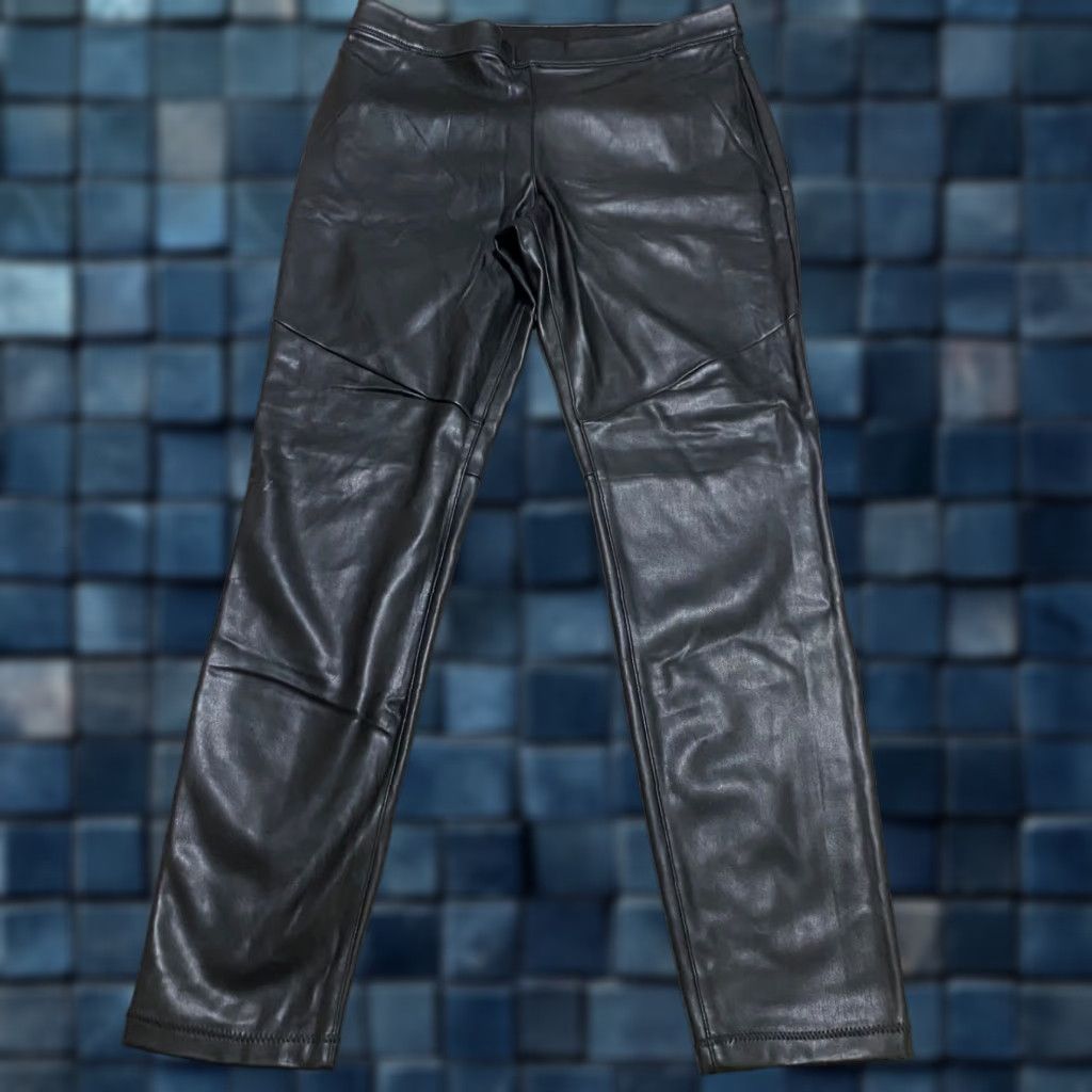 Free People Free People Pants Womens sz 29 Black Faux Leather Skinny Pull On Boho Ankle Size 29" - 1 Thumbnail
