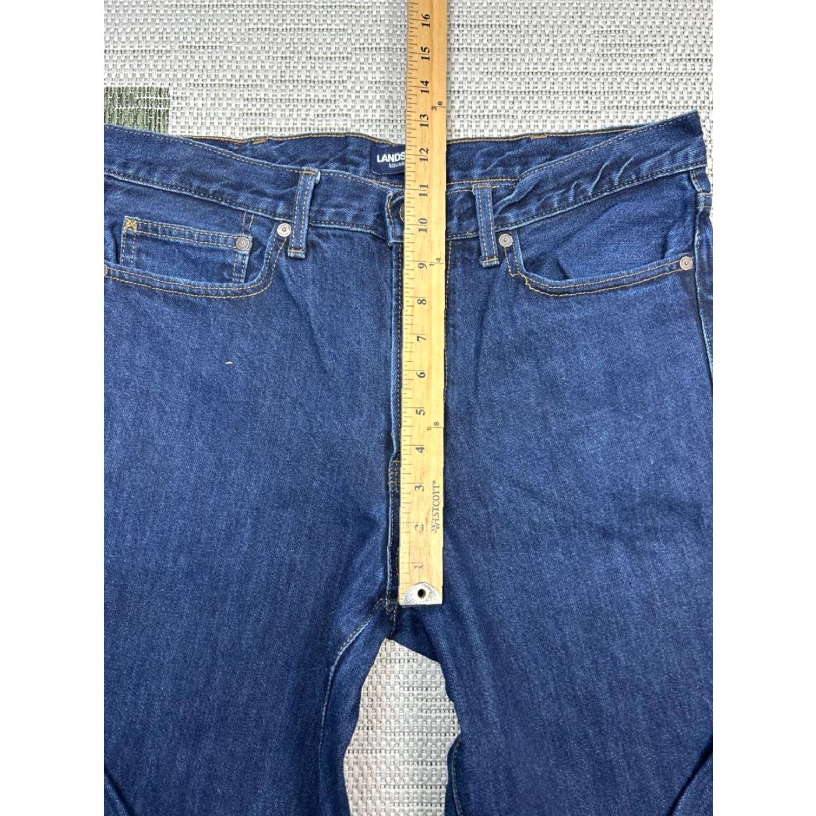 Lands' End Lands' End Square Rigger Jeans Mens 34 Blue Denim Regular Fit 5-Pocket 34x33 Mid Rise Straight Jeans Size US 34 / EU 50 - 4 Thumbnail