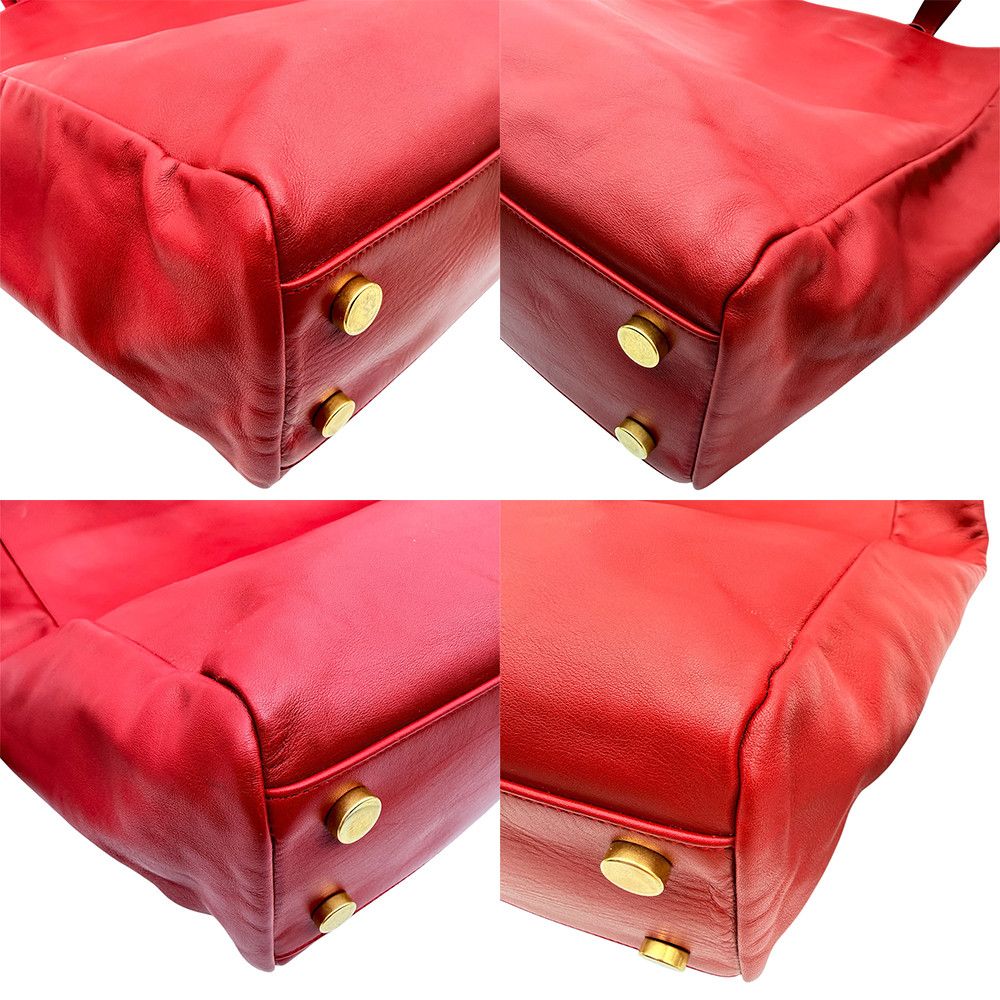 Yves Saint Laurent Yves Saint Laurent Red Calfskin Leather Tote Bag Size ONE SIZE - 3 Thumbnail