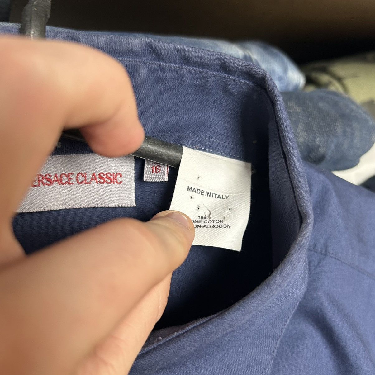 Versace Luxury Versace Classic small logo button designer VTG shirt Size US L / EU 52-54 / 3 - 7 Thumbnail