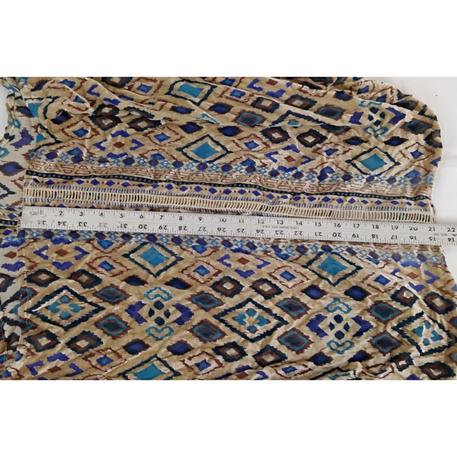 Johnny Was Johnny Was Velvet and Mesh Blouse Top Women's S Tan Blue Size S / US 4 / IT 40 - 11 Thumbnail