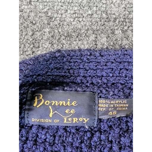 Vintage Vintage Bonnie Lee Leroy Cardigan Women Sz 48 Blue Cable Kni Size XL / US 12-14 / IT 48-50 - 3 Thumbnail