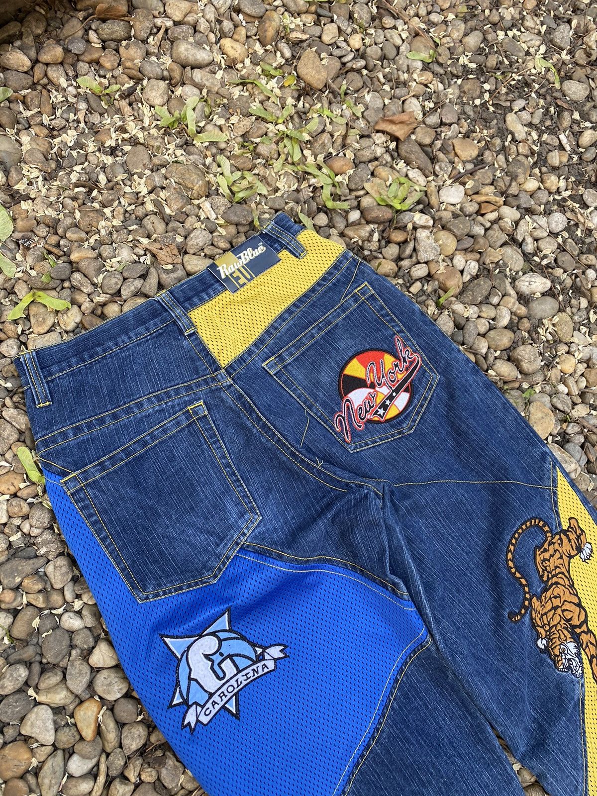 Designer × Vintage Raw Blue Hip Hop NBA Baggy Y2K Skate Jeans Size US 30 / EU 46 - 5 Thumbnail