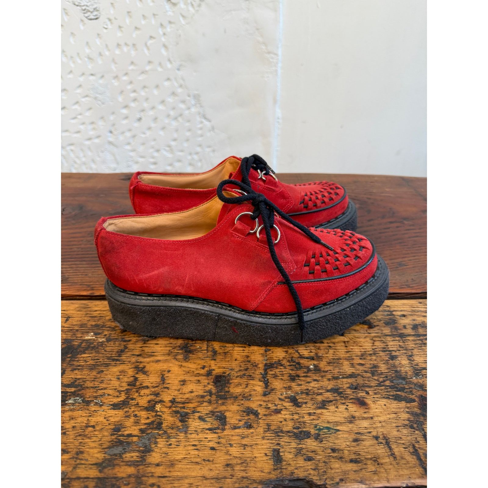 George Cox George Cox 3588 VI D Ring Gibson Skipton Red Suede Creepers Size US 8 / EU 41 - 1 Thumbnail