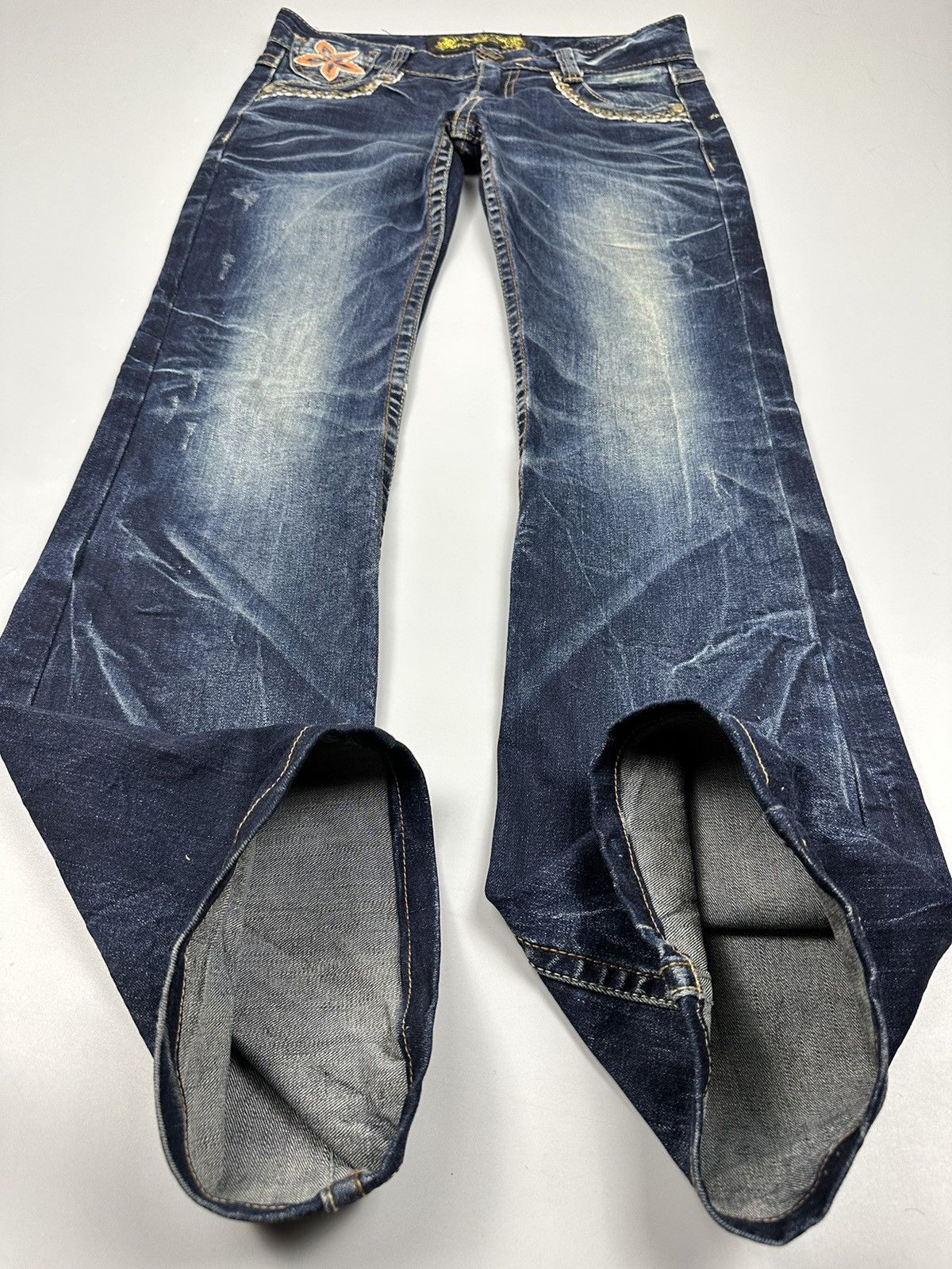 If Six Was Nine 🔥Sick🔥Red Pepper Embroidered Whiskered Flared Jeans Size US 30 / EU 46 - 7 Thumbnail