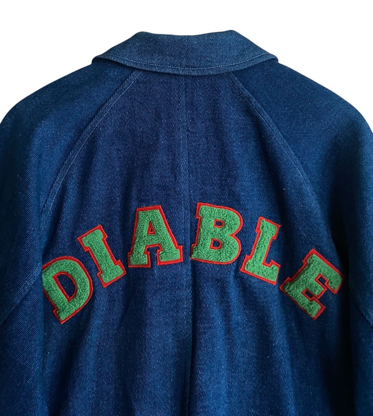 Japanese Brand Rare Vintage Japanese Brand Diable Denim Bomber Jacket 1990s Size US L / EU 52-54 / 3 - 5 Thumbnail