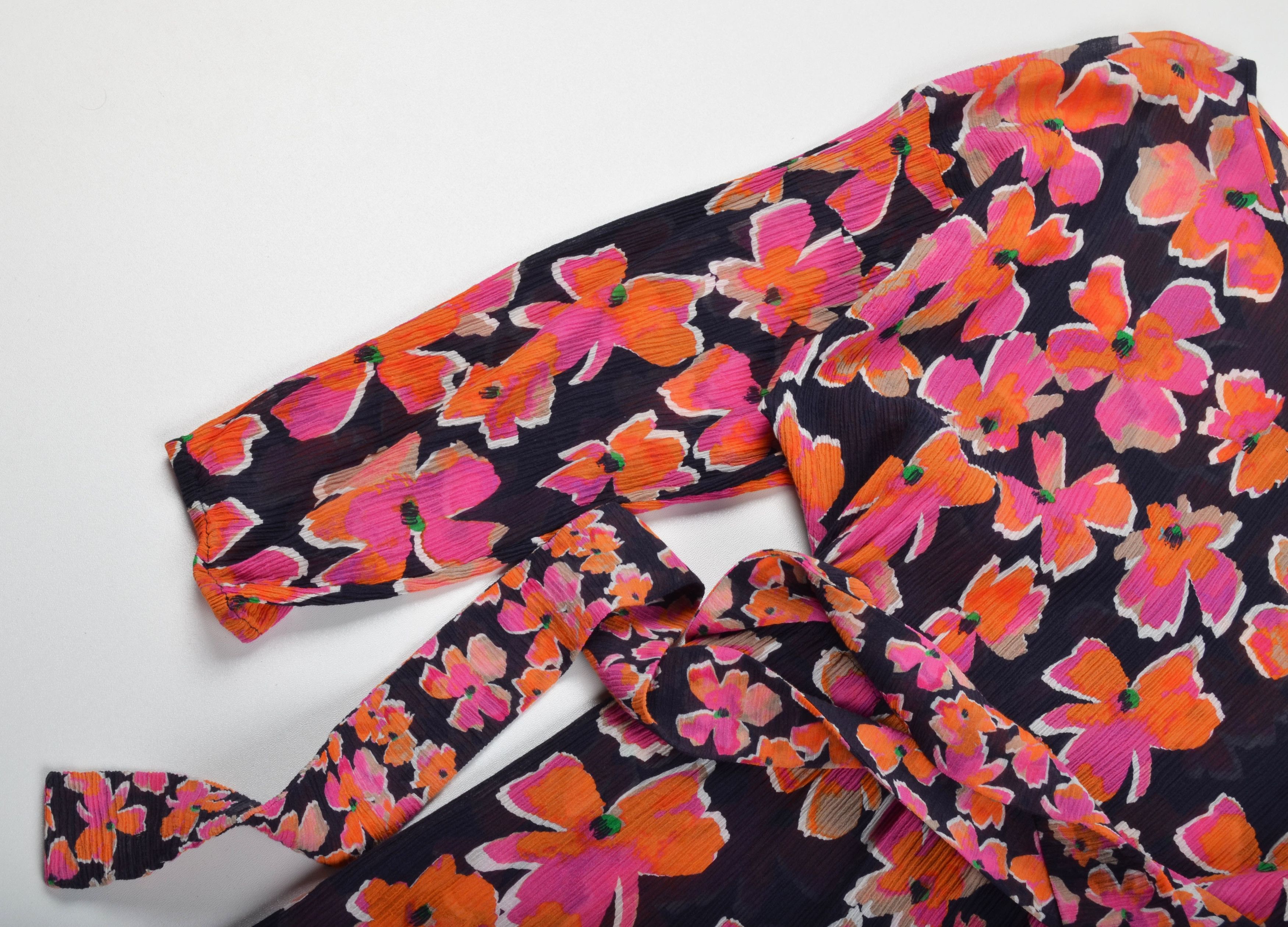 Hugo Boss Hugo Boss Floral Belted Long Sleeve Ruffle Feminine Dress Size M / US 6-8 / IT 42-44 - 6 Thumbnail