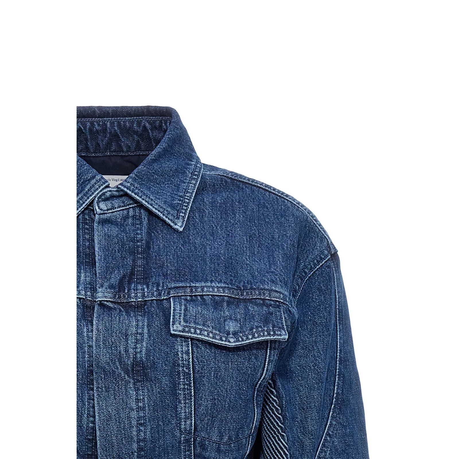 Off-White OFF-WHITE Motorcycle Blue Denim Cropped Jacket New & Authent Size XS / US 0-2 / IT 36-38 - 3 Thumbnail