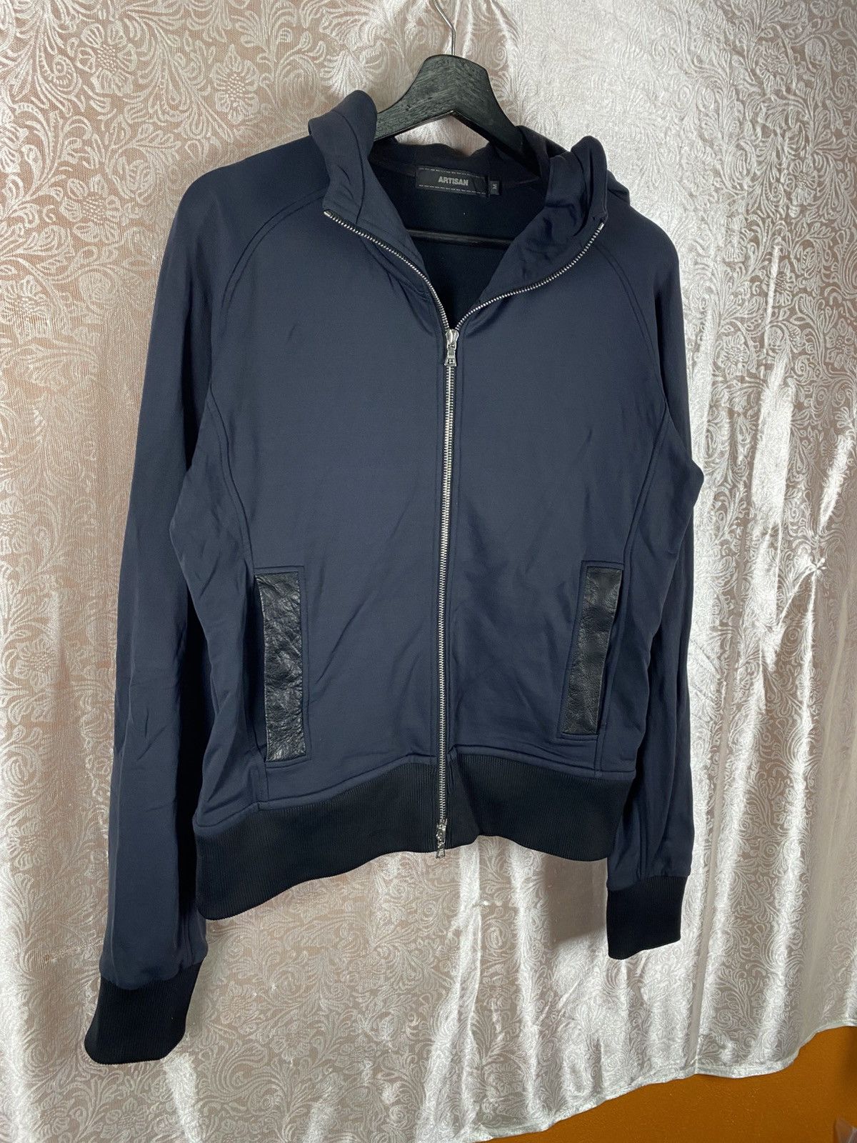Artisan Outfitters ARTISAN Zip Hoodie Jacket Minimal Black Leather Pocket Size US M / EU 48-50 / 2 - 5 Thumbnail
