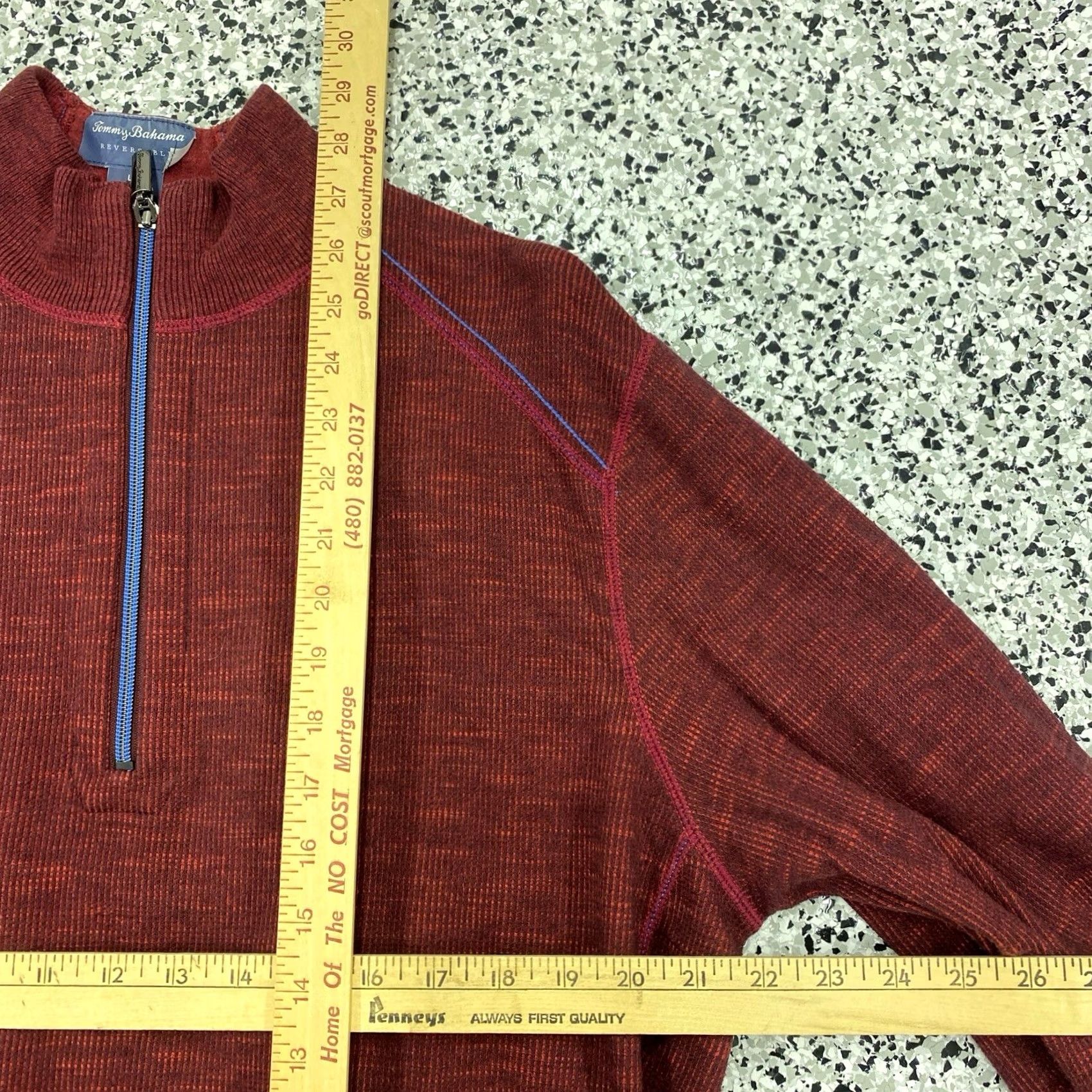 Tommy Bahama Tommy Bahama Reversible Quarter Zip Red Sweatshirt Mens Large Pullover Fleece Zip Pullover Sweatshirt Red Men’s 2XL Size US XXL / EU 58 / 5 - 2 Thumbnail
