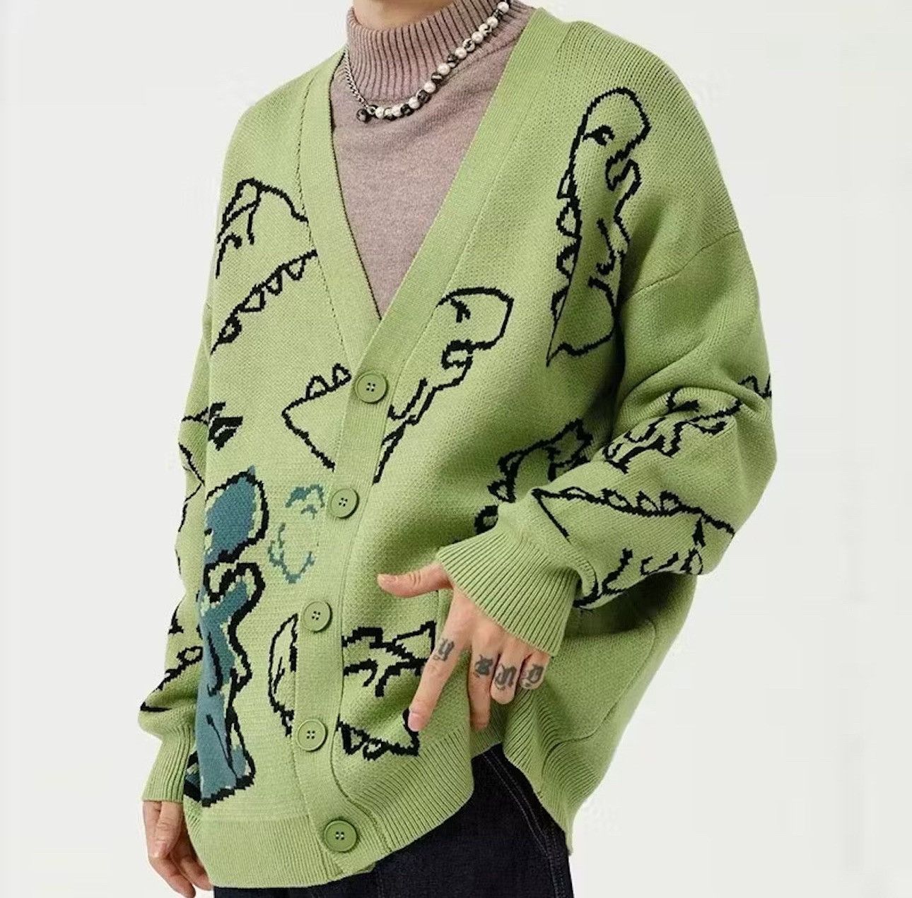 Other Crocodile Graphic Knit Sweater Size US L / EU 52-54 / 3 - 1 Thumbnail