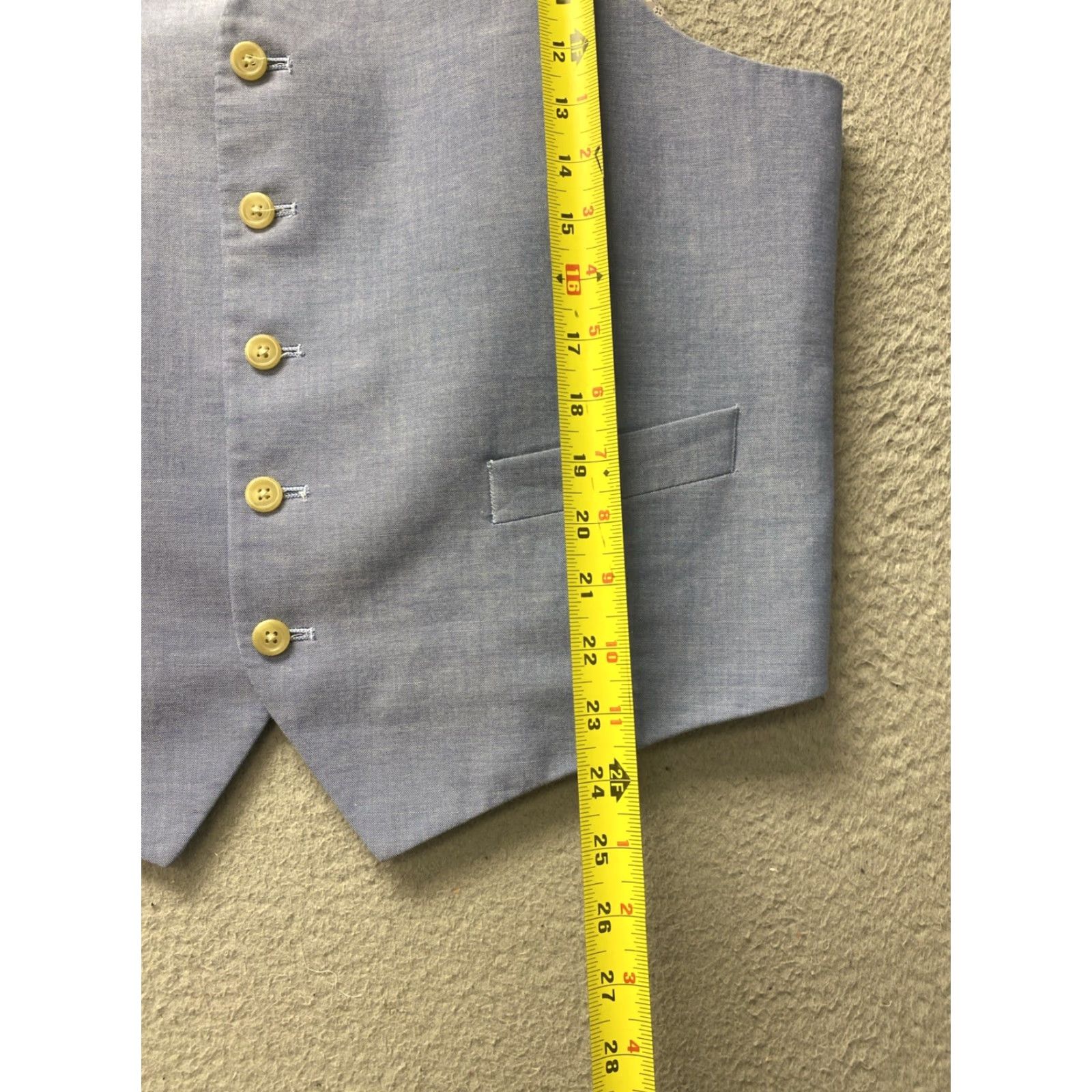 Vintage Men's Slim Fit Cotton Tuxedo Waistcoat Vest L Blue Formal Size US L / EU 52-54 / 3 - 5 Thumbnail
