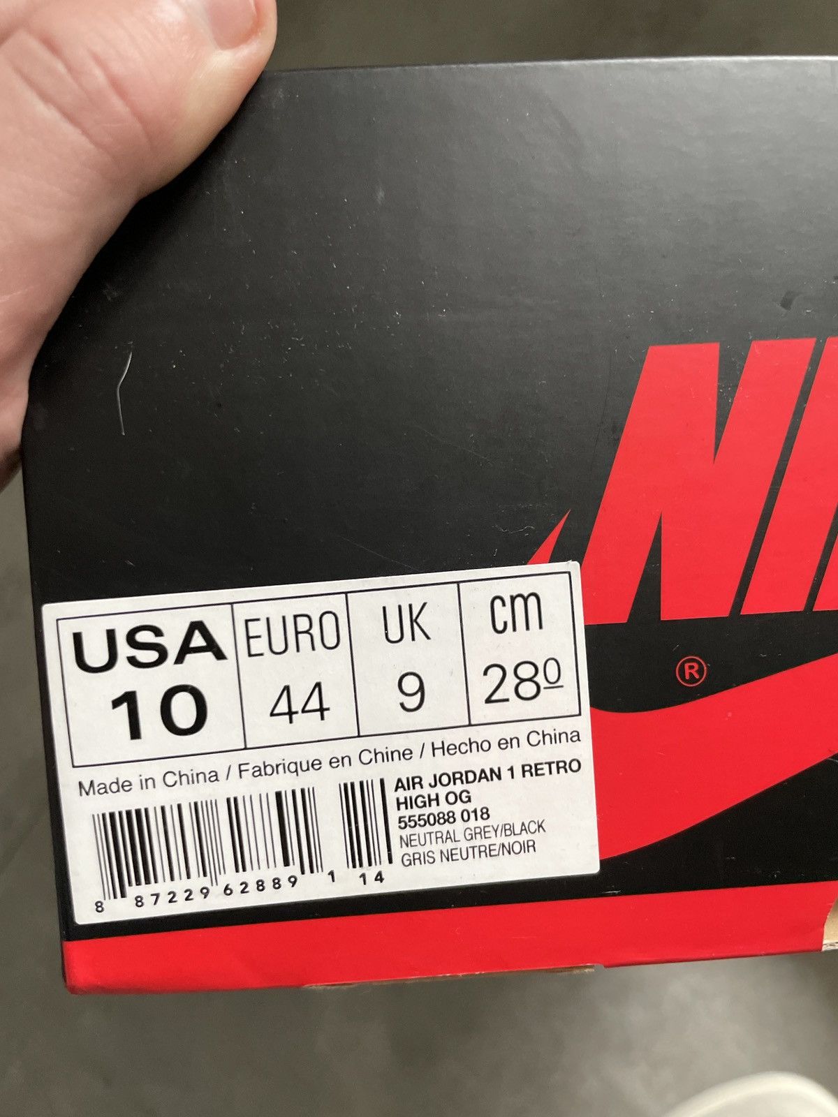 2019 Air Jordan 1 Retro High OG Neutral Grey SP