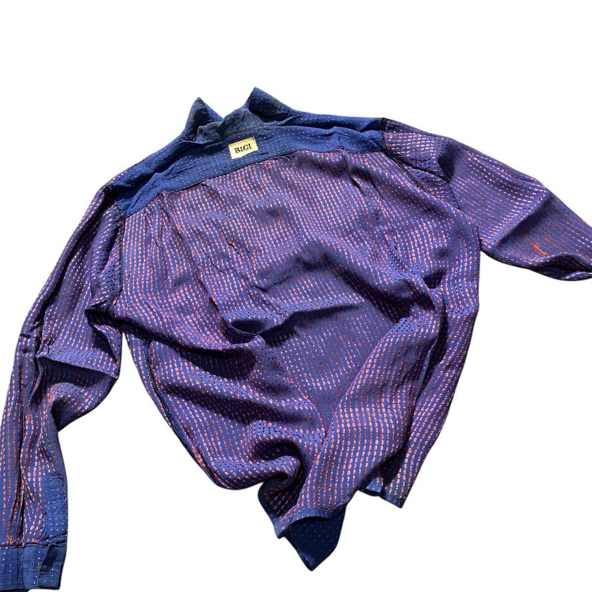 BIGI Vtg 80s Bigi Shirt Blue Polka Double Pocket Shirt Size L / US 10 / IT 46 - 9 Thumbnail