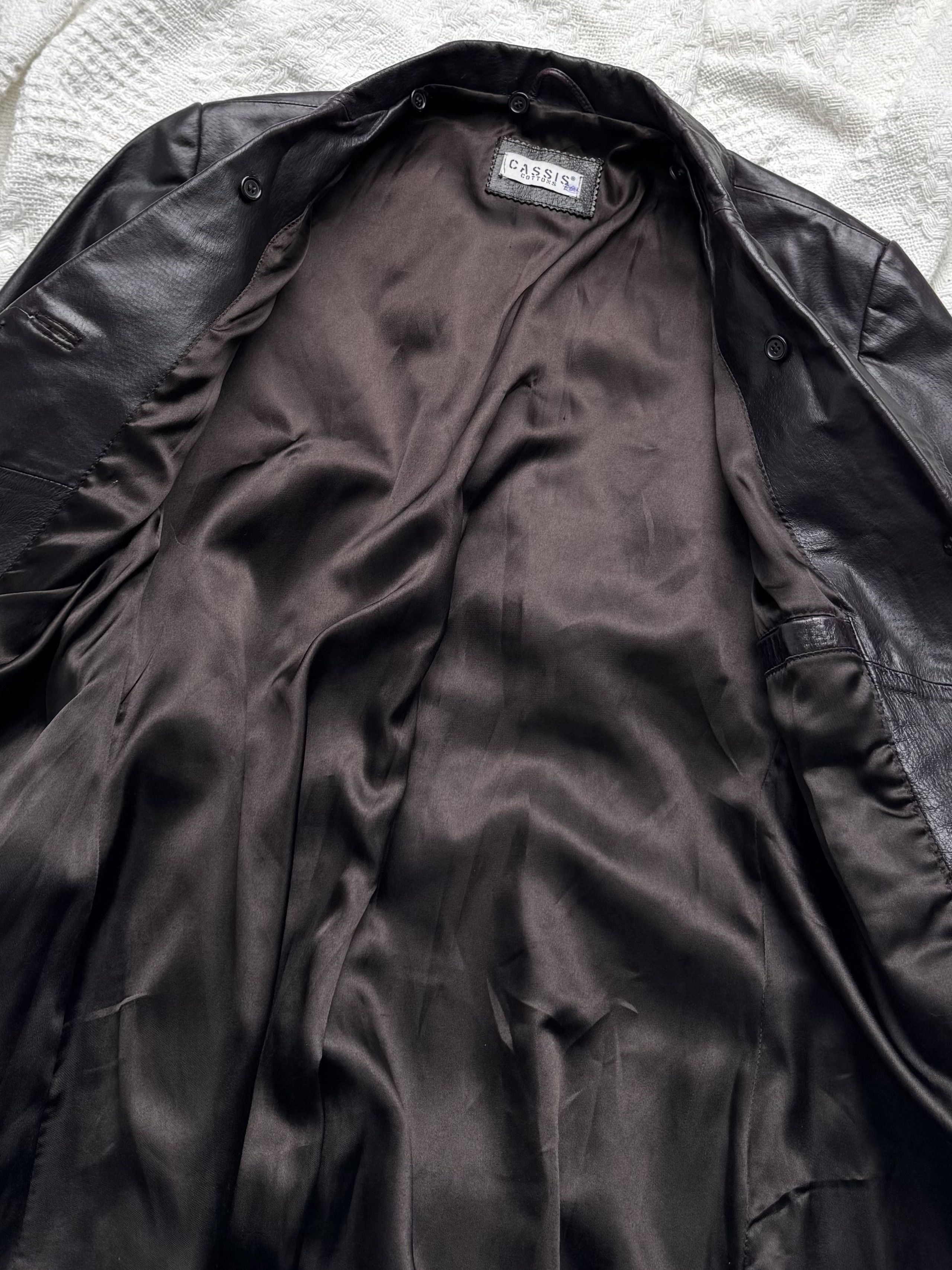 Vintage Vintage Leather Coat Blazer Button Front Long Classic Size L / US 10 / IT 46 - 6 Thumbnail