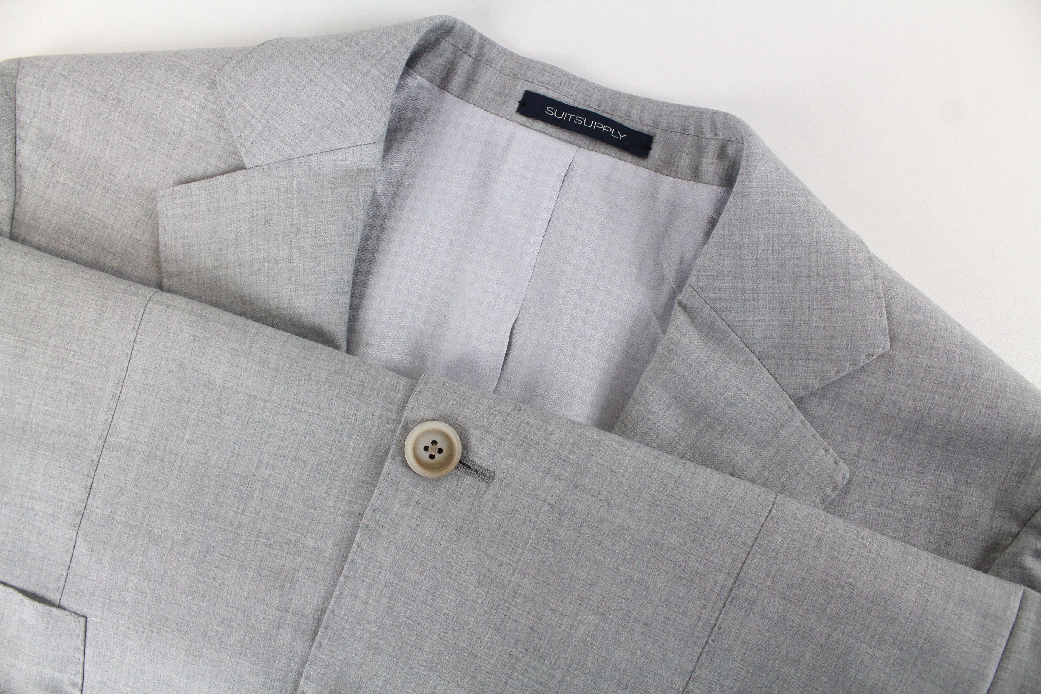 Suitsupply LA SPALLA UK36R Wool Grey Melange Suit 55163 Size 36R - 6 Thumbnail